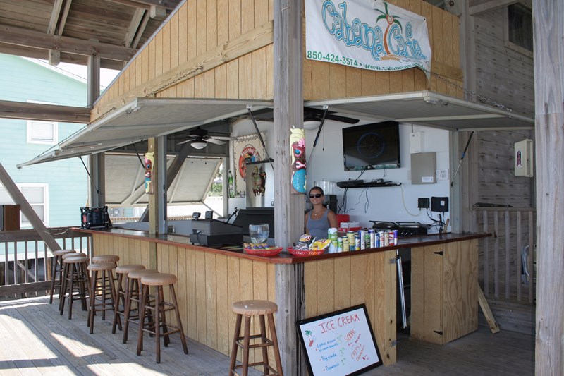 Seasonal Cabana Bar serving beverages, sandwiches & Ice Crea